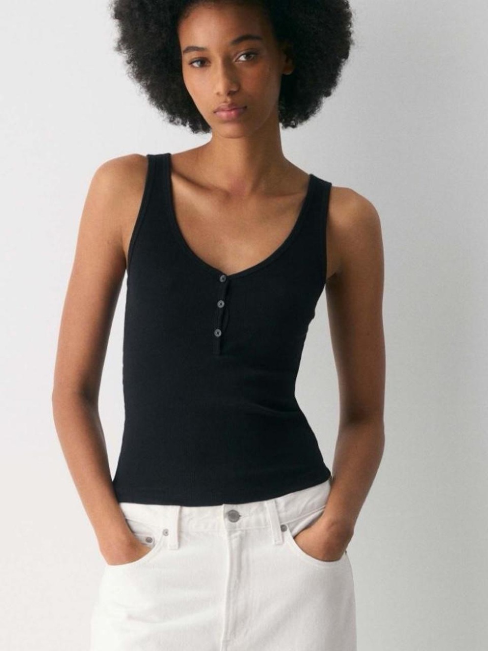 Aritzia HomeStretch Rib Henley Tank